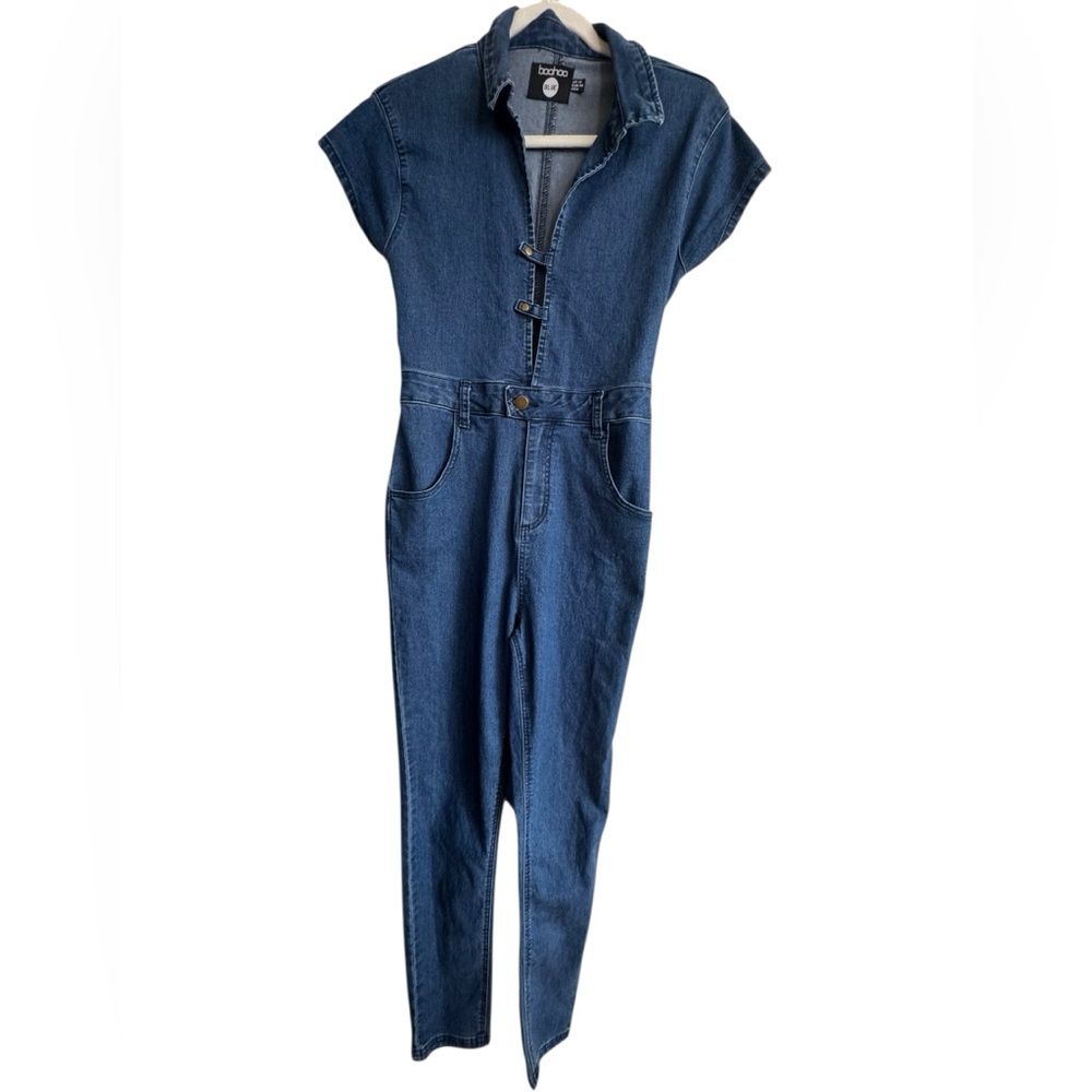 Boohoo Blue Denim Romper